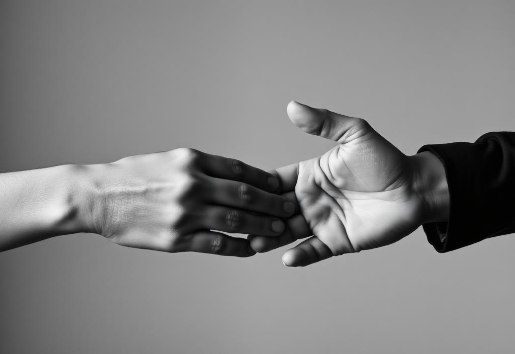 Mãos unidas em gesto de cooperação